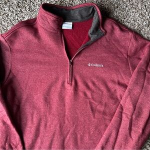 Columbia Men's Burgundy Zip-Up Sweater